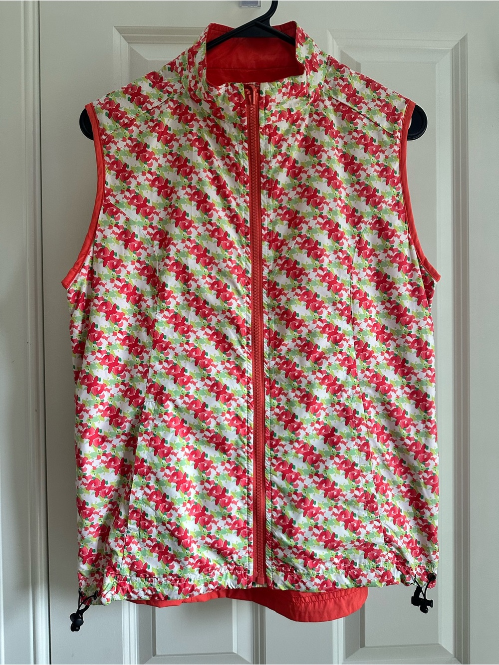 Peter Millar ReversibleVest Women’s Medium Coral Floral Golf Travel
